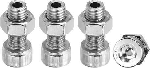 PATIKIL M8x16mm 304 Stainless Steel Hollow Bolt, 4 Set Cylindrical Hexagon Socket Screw Nut Kit Lamp Threading Screws Through Hole Fasteners in Kuwait