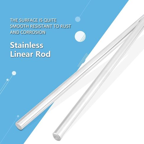 2pcs Linear Motion Rods, 8mm x 600mm Stainless Steel Cylinder Rail Linear Motion Rod Shaft Guide for Linear Motion, Automatic Machinery, Injection Molding Machine in Saudi Arabia