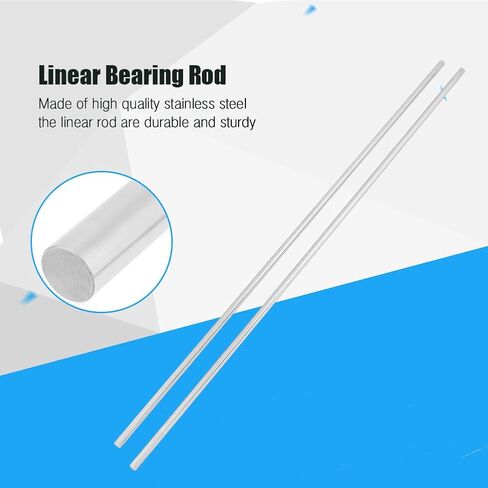 2pcs Linear Motion Rods, 8mm x 600mm Stainless Steel Cylinder Rail Linear Motion Rod Shaft Guide for Linear Motion, Automatic Machinery, Injection Molding Machine in Saudi Arabia