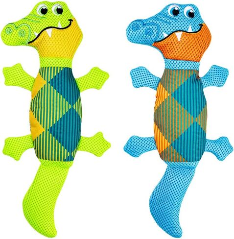 EXPAWLORER Dog Floating Toys Squeaky Toys - 2 Packs Dog Water Toys for Pool, Durable Oxford Fabric Dog Chew Toy Summer Outdoor Interactive Play, for Small Medium Dogs in Saudi Arabia