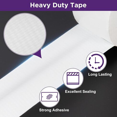 شريط عزل الطقس للنافذة أبيض، 2 بوصة × 165 قدم شريط عازل للطقس لمنع المطر والغبار البارد. مانع تسرب إطار النافذة، لا يترك بقايا، ذاتي اللصق in Kuwait