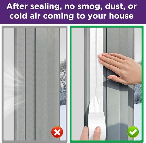شريط عزل الطقس للنافذة أبيض، 2 بوصة × 165 قدم شريط عازل للطقس لمنع المطر والغبار البارد. مانع تسرب إطار النافذة، لا يترك بقايا، ذاتي اللصق in Kuwait