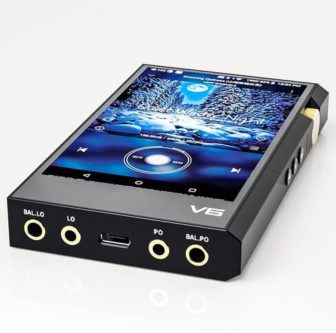 مشغل موسيقى صوتي رقمي عالي الدقة V6، مشغل HiFi DAP، مشغل صوت محمول عالي الدقة، DSD MQA، Dual ak4493SEQ، بلوتوث ثنائي الاتجاه، بطارية 4500 مللي أمبير، 4.4 مم/3.5 مم (عجلة الصوت الذهبية) in Kuwait