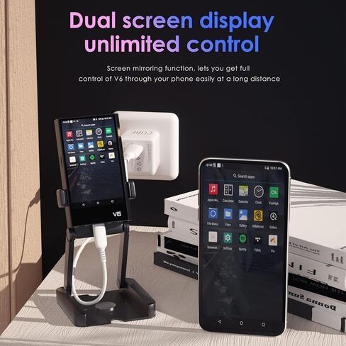 مشغل موسيقى صوتي رقمي عالي الدقة V6، مشغل HiFi DAP، مشغل صوت محمول عالي الدقة، DSD MQA، Dual ak4493SEQ، بلوتوث ثنائي الاتجاه، بطارية 4500 مللي أمبير، 4.4 مم/3.5 مم (عجلة الصوت الذهبية) in Kuwait