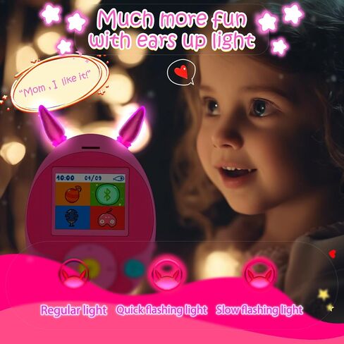 64GB MP3 Player for Kids, Kids MP3 Player with Bluetooth, Speaker, Games, Recorder, Ear Lights,100hrs Loseless Music Playback, Kids Music Player with Earbud, Aux Cable, Lanyard (Blue) in Kuwait