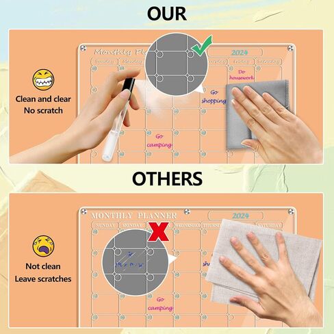 Artcome 16 "× 12" لوحة مغناطيسية شهرية وفارغة للثلاجة، تقويم الثلاجة المغناطيسي لوحات المسح الجاف للثلاجة مخطط قابل لإعادة الاستخدام مع تقويم شهري مغناطيسي ولوحة مذكرة فارغة مغناطيسية (أبيض) in Kuwait