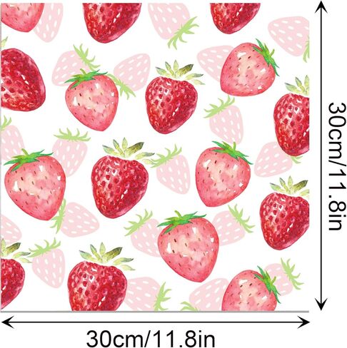 Parrtty Hurrican 24 pcs of Fruit 30x30cm scrapbook paper,double-sided strawberry decorative paper,plaid pattern folding flat DIY Card Making Scrapbook Paper,12 design in Saudi Arabia