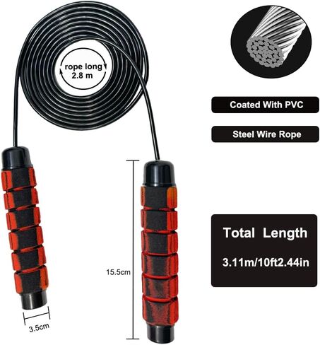 Home Exercise Adjustable Jump Rope for Women,Men,Tangle-Free Skipping Rope with Ball Bearings for Fitness,Speed Jump Rope for Workout in Saudi Arabia
