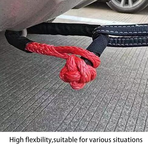 Soft Shackle Synthetic 1/2 Inch x 22 Inch (43,000lbs Breaking Strength) with Protective Extra Sleeves for ATV SUV Off Road Towing Recovery(2 Pack-Black) in Kuwait