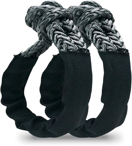 Soft Shackle Synthetic 1/2 Inch x 22 Inch (43,000lbs Breaking Strength) with Protective Extra Sleeves for ATV SUV Off Road Towing Recovery(2 Pack-Black) in Kuwait