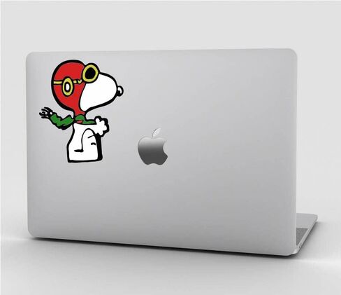 DW – ملصق ممتص الصدمات من الفينيل بلون Snooopy Pilot لأجهزة الكمبيوتر المحمول والسيارات والشاحنات والنوافذ | صغير | 3" in Kuwait