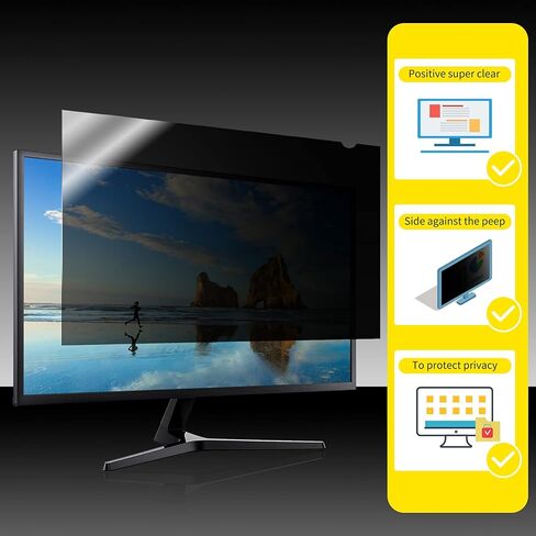 مرشح شاشة خصوصية للكمبيوتر مقاس 23.8 بوصة للشاشة العريضة - مضاد للتوهج - مرشح الضوء الأزرق - واقي مضاد للخدش مع نسبة عرض إلى ارتفاع تبلغ 16:9 (عبوتان) in Kuwait