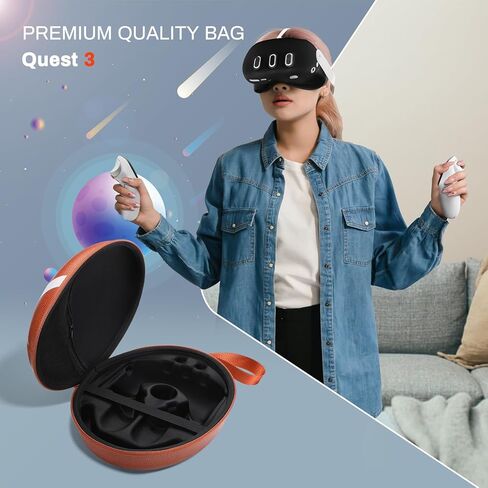 حقيبة حمل صلبة من Luckit لملحقات وحدة التحكم Meta Quest 3، حقيبة سفر صلبة لسماعات Oculus Quest 3 VR، حافظة حماية محمولة مقاومة للصدمات من مادة EVA مع صندوق تخزين متوافق مع Meta Quest 3 in Kuwait