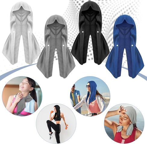 12 قطعة منشفة تبريد بقلنسوة للرجال، مناشف تبريد ماصة للرقبة والوجه، لفافة رأس تبريد سريعة الجفاف، حماية من الأشعة فوق البنفسجية للرياضة والتخييم في الهواء الطلق، 4 ألوان in Kuwait