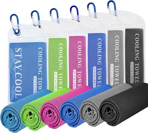 12 Pack Cooling Towels Bulk (47"x12") for Neck and Face, Ice Towel for Hot Weather, Soft Breathable Cold Towel, Microfiber Towel, Sweat Towel for Yoga, Sports, Workout, Running, Golf, Camping in Saudi Arabia