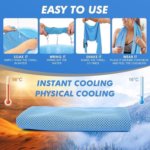 12 Pack Cooling Towels Bulk (47"x12") for Neck and Face, Ice Towel for Hot Weather, Soft Breathable Cold Towel, Microfiber Towel, Sweat Towel for Yoga, Sports, Workout, Running, Golf, Camping in Saudi Arabia