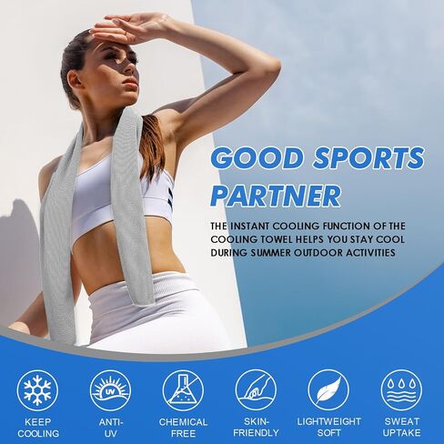 12 Pack Cooling Towels Bulk (47"x12") for Neck and Face, Ice Towel for Hot Weather, Soft Breathable Cold Towel, Microfiber Towel, Sweat Towel for Yoga, Sports, Workout, Running, Golf, Camping in Saudi Arabia