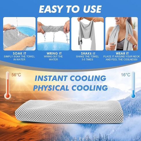 12 Pack Cooling Towels Bulk (47"x12") for Neck and Face, Ice Towel for Hot Weather, Soft Breathable Cold Towel, Microfiber Towel, Sweat Towel for Yoga, Sports, Workout, Running, Golf, Camping in Saudi Arabia