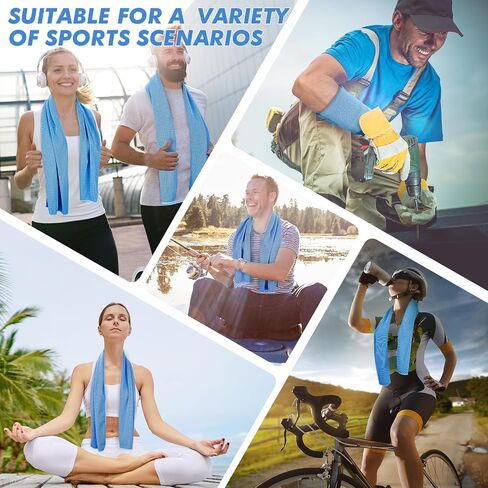 12 Pack Cooling Towels Bulk (47"x12") for Neck and Face, Ice Towel for Hot Weather, Soft Breathable Cold Towel, Microfiber Towel, Sweat Towel for Yoga, Sports, Workout, Running, Golf, Camping in Saudi Arabia