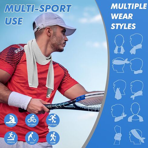 12 Pack Cooling Towels Bulk (47"x12") for Neck and Face, Ice Towel for Hot Weather, Soft Breathable Cold Towel, Microfiber Towel, Sweat Towel for Yoga, Sports, Workout, Running, Golf, Camping in Saudi Arabia