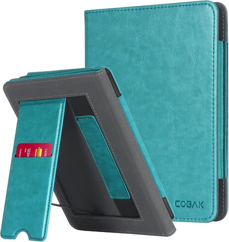 حافظة CoBak Kindle Paperwhite مع حامل - غطاء متين من جلد البولي يوريثان مع خاصية التنبيه التلقائي للنوم، وفتحة للبطاقة، وميزة حزام اليد - يناسب Kindle Paperwhite الجيل الحادي عشر مقاس 6.8 بوصات وإصدار Signature 2021 in Saudi Arabia