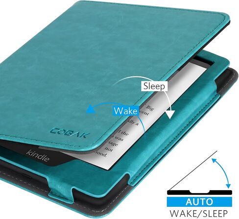 حافظة CoBak Kindle Paperwhite مع حامل - غطاء متين من جلد البولي يوريثان مع خاصية التنبيه التلقائي للنوم، وفتحة للبطاقة، وميزة حزام اليد - يناسب Kindle Paperwhite الجيل الحادي عشر مقاس 6.8 بوصات وإصدار Signature 2021 in Saudi Arabia