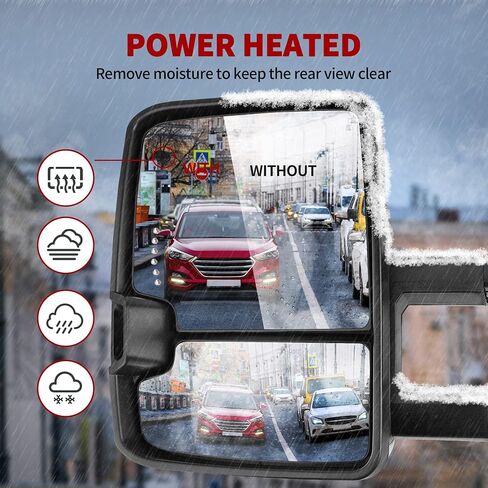 YITAMOTOR Towing Mirrors Compatible with 2003-2006 Chevy Silverado GMC Sierra Tahoe Suburban Avalanche, 03-06 Tow Mirror Yukon XL Denali Escalade, Power Heated Adjustable LED Arrow Turn Signal Chrome in Saudi Arabia