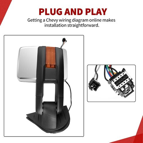 YITAMOTOR Towing Mirrors Compatible with 2003-2006 Chevy Silverado GMC Sierra Tahoe Suburban Avalanche, 03-06 Tow Mirror Yukon XL Denali Escalade, Power Heated Adjustable LED Arrow Turn Signal Chrome in Saudi Arabia