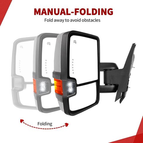 YITAMOTOR Towing Mirrors Compatible with 2003-2006 Chevy Silverado GMC Sierra Tahoe Suburban Avalanche, 03-06 Tow Mirror Yukon XL Denali Escalade, Power Heated Adjustable LED Arrow Turn Signal Chrome in Saudi Arabia