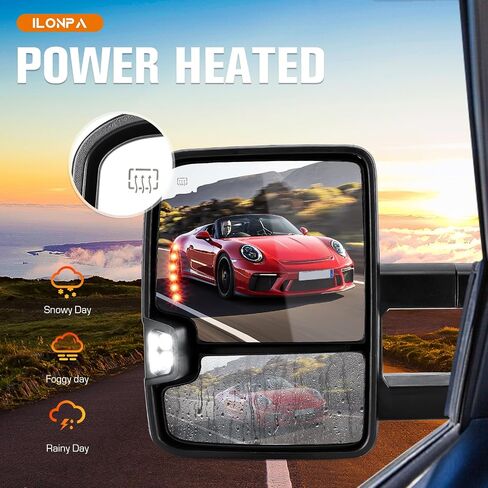 Towing Mirrors Rear View Mirrors fit for 2007-2014 Chevy Silverado GMC Sierra 1500 2500 3500 HD Yukon XL 1500 2500, 2014 Suburban Power heated Tow Side Mirror with Turn Signal (Chrome) in Saudi Arabia