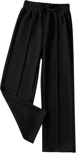 RoseSeek Girl's Jogger Swearpants High Elastic Waist Pants Casual Baggy Wide Leg Swearpants with Pocket in Kuwait