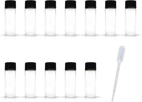 12 Pack Set Brown Screw Cap Glass Bottle Small Mini Empty Oil Vial (2ml) in Saudi Arabia