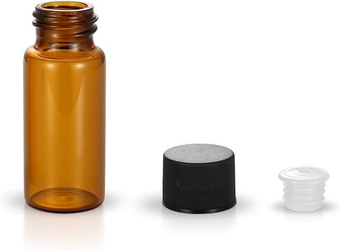 12 Pack Set Brown Screw Cap Glass Bottle Small Mini Empty Oil Vial (2ml) in Saudi Arabia