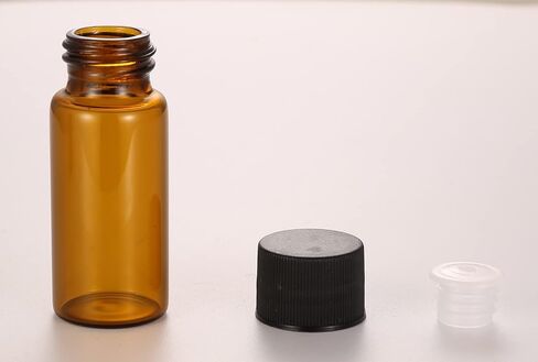 12 Pack Set Brown Screw Cap Glass Bottle Small Mini Empty Oil Vial (2ml) in Saudi Arabia