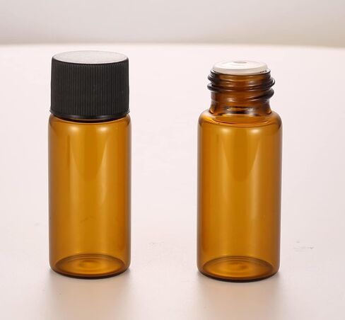 12 Pack Set Brown Screw Cap Glass Bottle Small Mini Empty Oil Vial (2ml) in Saudi Arabia