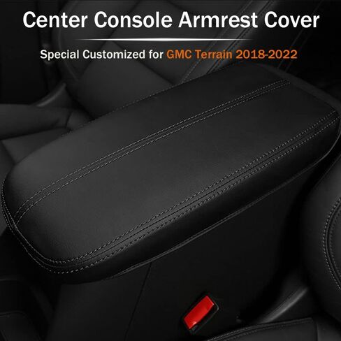 LEXLEY for GMC 2018 2019 2020 2021 2022 2023 2024 ملحقات التضاريس غطاء صندوق مسند الذراع الأمامي وسادة وحدة التحكم المركزية أغطية حماية جلدية مضادة للماء مضادة للخدش - غرز سوداء in Saudi Arabia