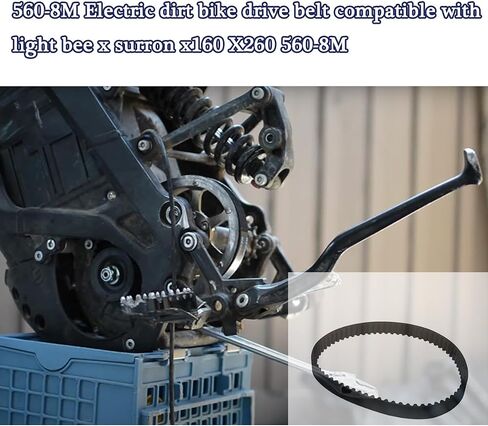 Electric Dirt Bike Drive Belt Transmission Drive Belt Compatible with SurRon 560-8M Light Bee Motocross Electric Dirt Bike Light Bee X Surron X160 X260 560-8M in Saudi Arabia