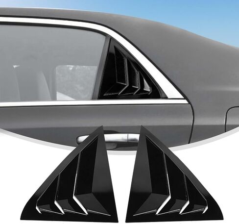 Linskip Window Louvers Trim Compatible with 2011-2023 Chrysler 300, Rear Door Quarter Air Vent Cover for 300 Exterior Accessories(Black) in Saudi Arabia