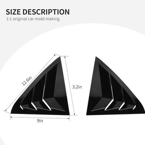 Linskip Window Louvers Trim Compatible with 2011-2023 Chrysler 300, Rear Door Quarter Air Vent Cover for 300 Exterior Accessories(Black) in Saudi Arabia