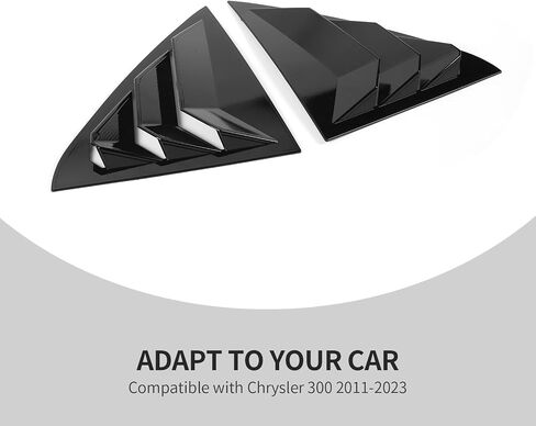 Linskip Window Louvers Trim Compatible with 2011-2023 Chrysler 300, Rear Door Quarter Air Vent Cover for 300 Exterior Accessories(Black) in Saudi Arabia