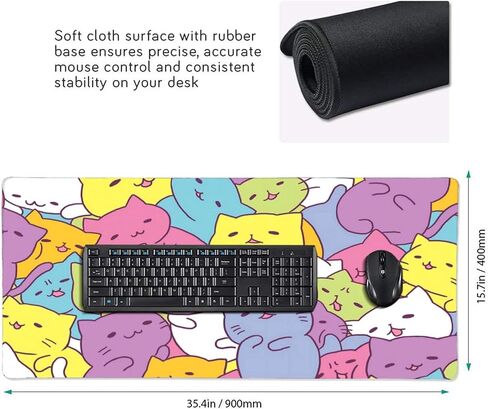 Pink Kawaii Girly Gaming Mouse Pad, Cute Long Extended XXL Desk Mat, Extra Large Mousepad Girl Keyboard Pads for Work Game Office Home, 35.4'' X 15.7'' in Saudi Arabia