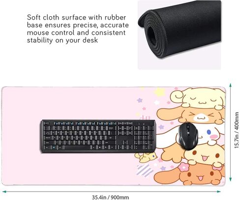 Pink Kawaii Girly Gaming Mouse Pad, Cute Long Extended XXL Desk Mat, Extra Large Mousepad Girl Keyboard Pads for Work Game Office Home, 35.4'' X 15.7'' in Saudi Arabia