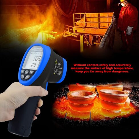 Temperature Gun, INFURIDER YF-1500C Infrared Thermometer Gun, -58℉~2732F Laser Thermometer Gun, NCV Digital Infrared Thermometer 30:1 High IR Temp Gauge Pyrometer with Color LCD Screen Max/Min Alarm in Saudi Arabia