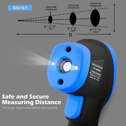 Temperature Gun, INFURIDER YF-1500C Infrared Thermometer Gun, -58℉~2732F Laser Thermometer Gun, NCV Digital Infrared Thermometer 30:1 High IR Temp Gauge Pyrometer with Color LCD Screen Max/Min Alarm in Saudi Arabia