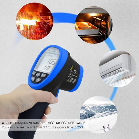 Temperature Gun, INFURIDER YF-1500C Infrared Thermometer Gun, -58℉~2732F Laser Thermometer Gun, NCV Digital Infrared Thermometer 30:1 High IR Temp Gauge Pyrometer with Color LCD Screen Max/Min Alarm in Saudi Arabia