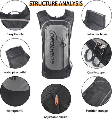 Hydration Pack,Large Capacity Backpack,Lightweight Hydration Backpack for Men Women,Hydration Backpack with 2L Water Bladder for Hiking,Running,Cycling,Climbing,Camping in Saudi Arabia