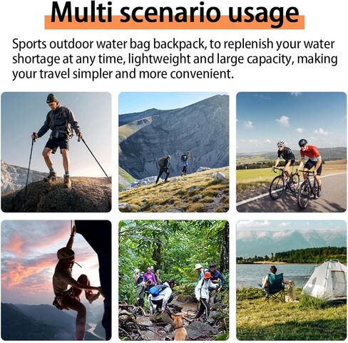 Hydration Pack,Large Capacity Backpack,Lightweight Hydration Backpack for Men Women,Hydration Backpack with 2L Water Bladder for Hiking,Running,Cycling,Climbing,Camping in Saudi Arabia