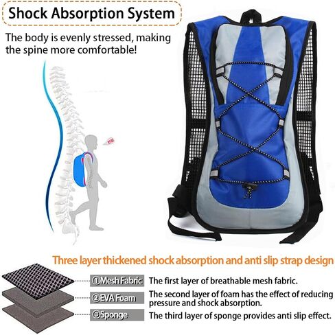 Hydration Pack,Large Capacity Backpack,Lightweight Hydration Backpack for Men Women,Hydration Backpack with 2L Water Bladder for Hiking,Running,Cycling,Climbing,Camping in Saudi Arabia