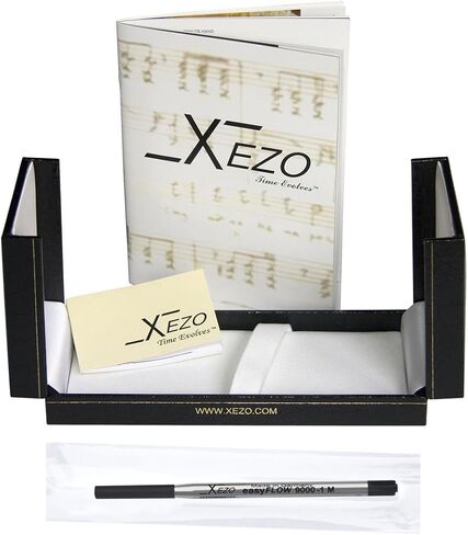 قلم حبر Xezo Visionary من النحاس والألومنيوم، ذو سن رفيع. مطلي يدويًا باللونين الأحمر والأسود. مرقمة في إصدار محدود من 500 قطعة. تصميم كلاسيكي للألوان على طراز آرت ديكو، ونمط هيكل مستقبلي in Kuwait