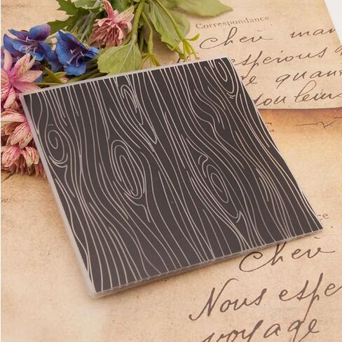 مجلد النقش البلاستيكي (6 بوصة × 6 بوصة | أجزاء الحبوب) مصنوعات ورقية انطباعات بلاستيكية مزخرفة لصنع البطاقات سكرابوكينغ in Kuwait